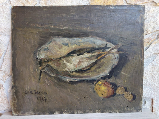 Quadro antico -Natura Morta- dipinto a olio su tavola