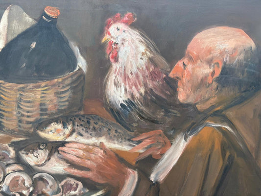 Grande Quadro -Tavola Imbandita- dipinto a olio su tela