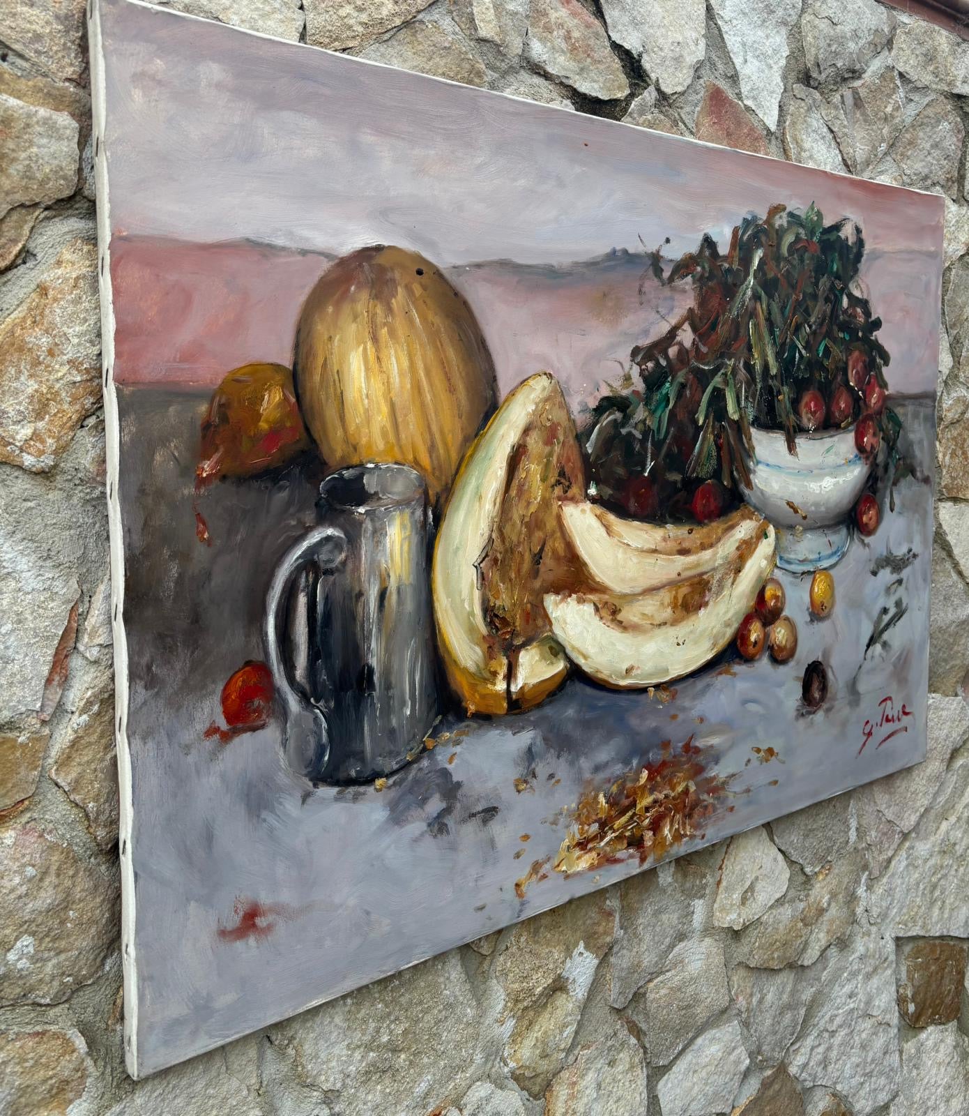 Grande quadro -Natura Morta- dipinto a olio su tela