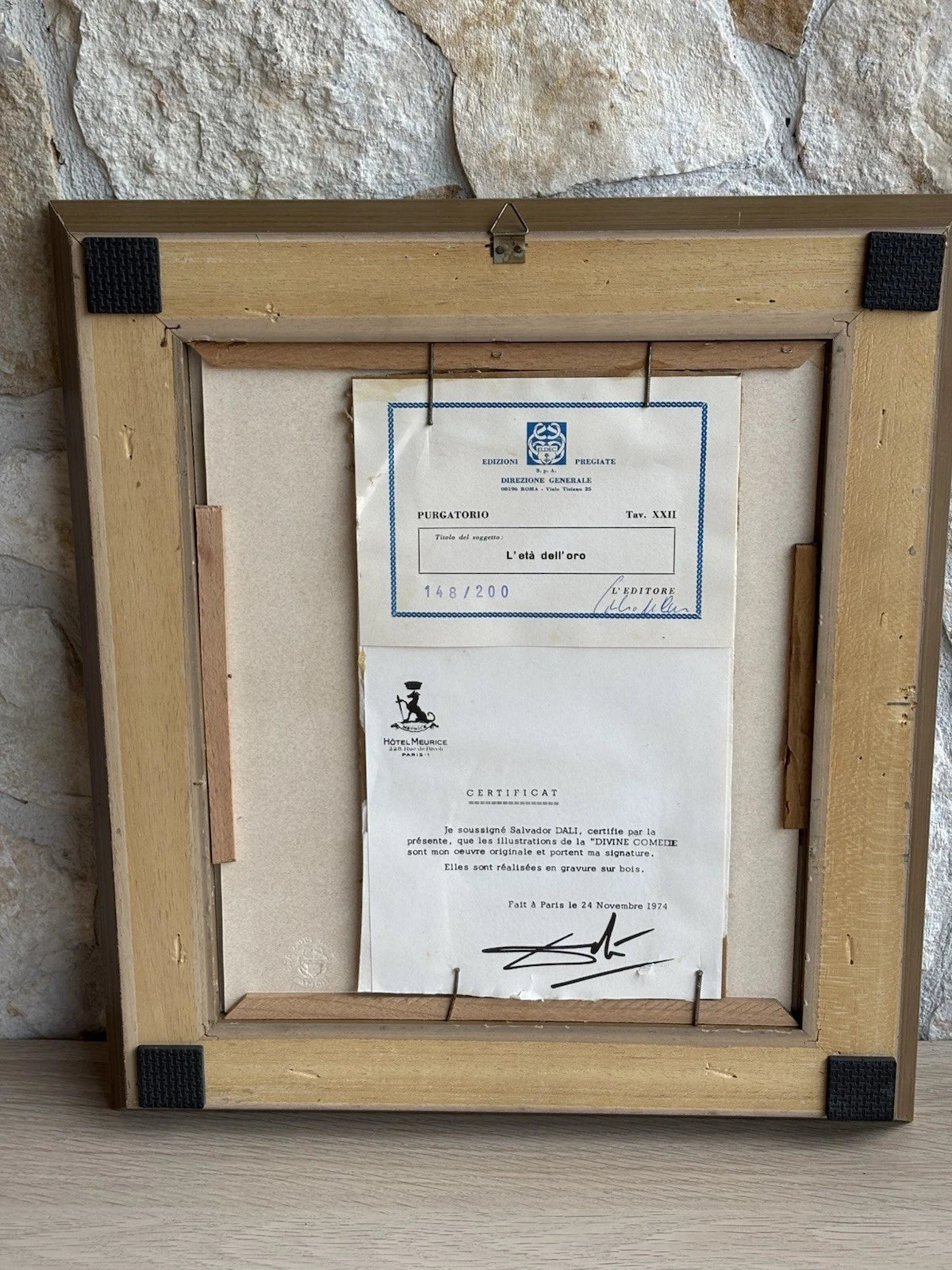Quadro Serigrafia Vintage Salvator Dalí -Purgatorio-
