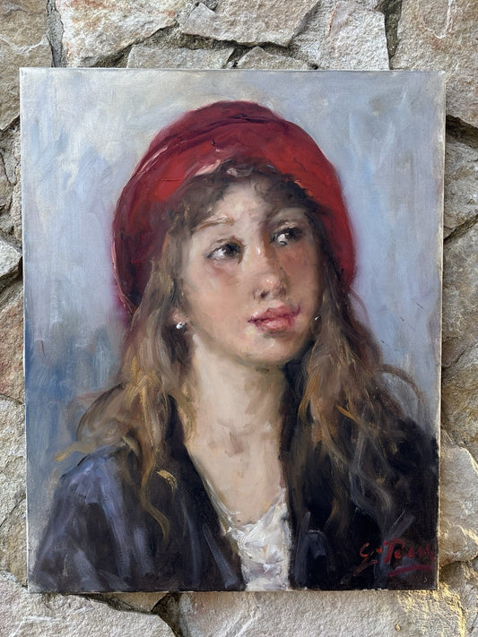 Quadro -Figura Di Donna- Giovanni Pane- dipinto a olio su tela