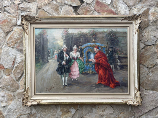 Quadro -Figure Di Nobili- Roberto Cajati dipinto a olio su tela