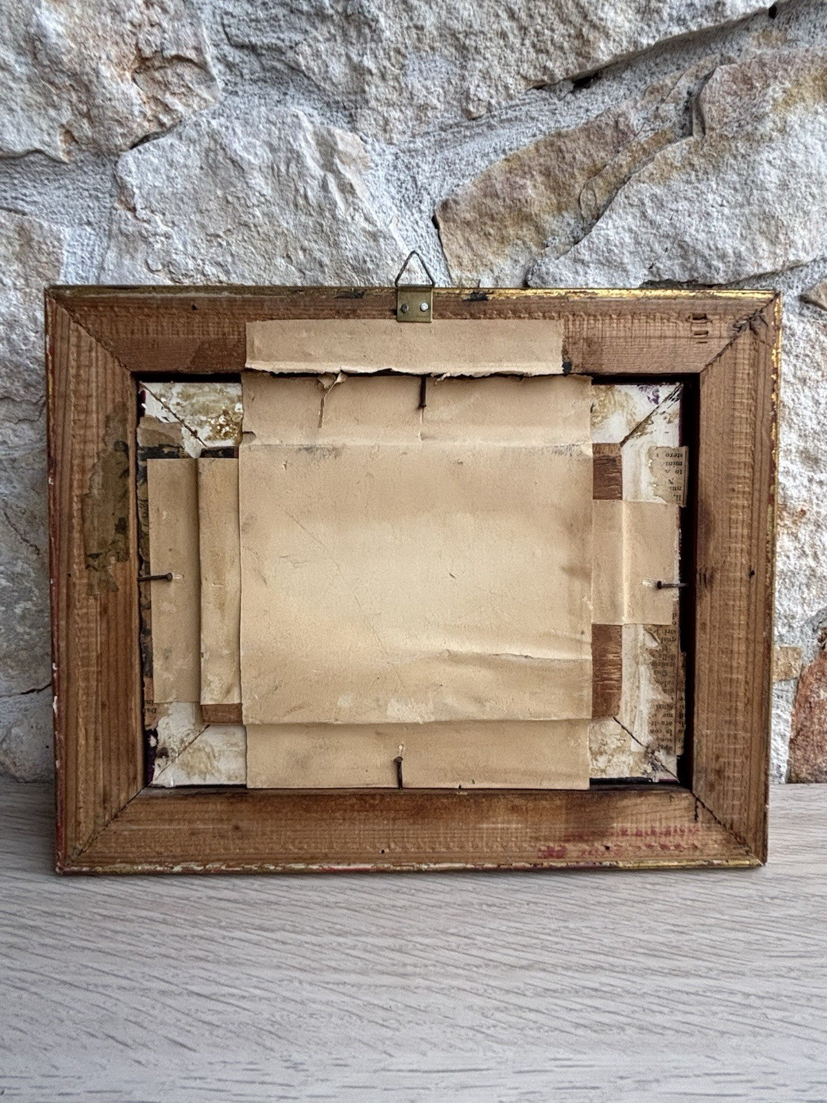 Quadro miniatura -Strada Con Figure- dipinto a olio su tavoletta