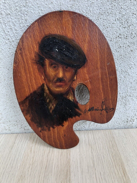 Quadro vintage -Signore Con Cappello- dipinto a olio su tavolozza