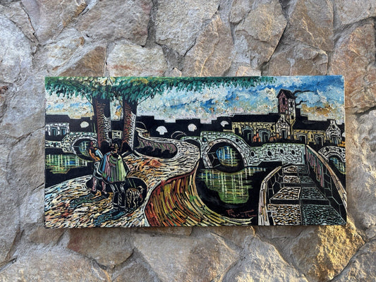 Quadro -Paesaggio- Marcello Piacentini dipinto a olio su tela