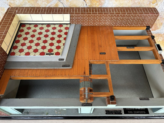 Modello Architettonico Vintage In Legno- V.Toffoli E Figli