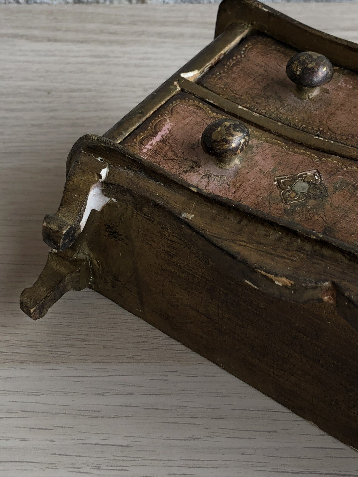 Scatola Portagioie Vintage In Legno Stile Fiorentino