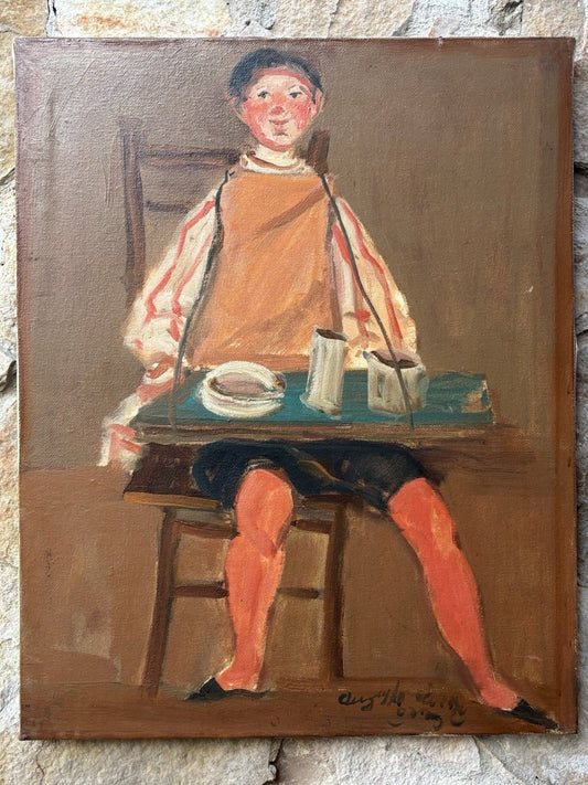 Quadro -Figura- Augusto Orange De Rose dipinto a olio su tela