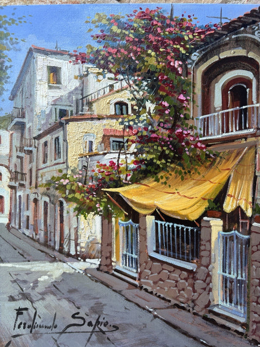 Quadro -Ischia, Lacco Ameno- Ferdinando Sapio dipinto a olio su tela