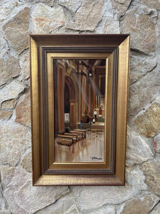 Quadro -Interno Di Chiesa- Francesco Tammaro dipinto a olio