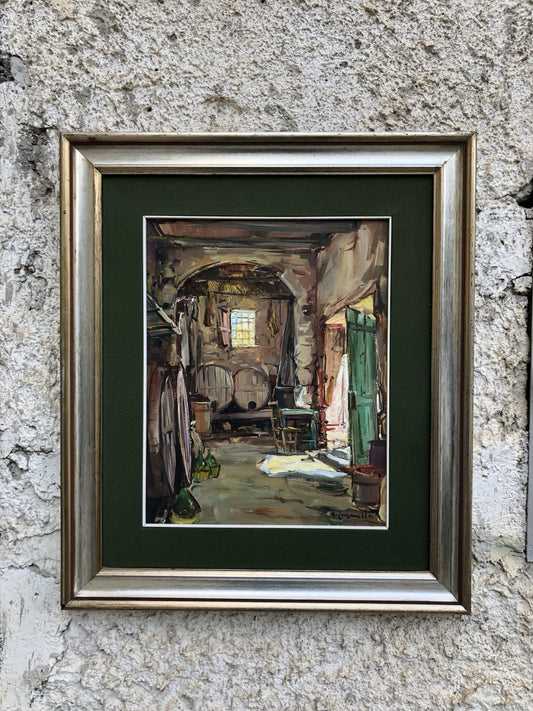 Quadro -La Cantina- dipinto a olio su tela