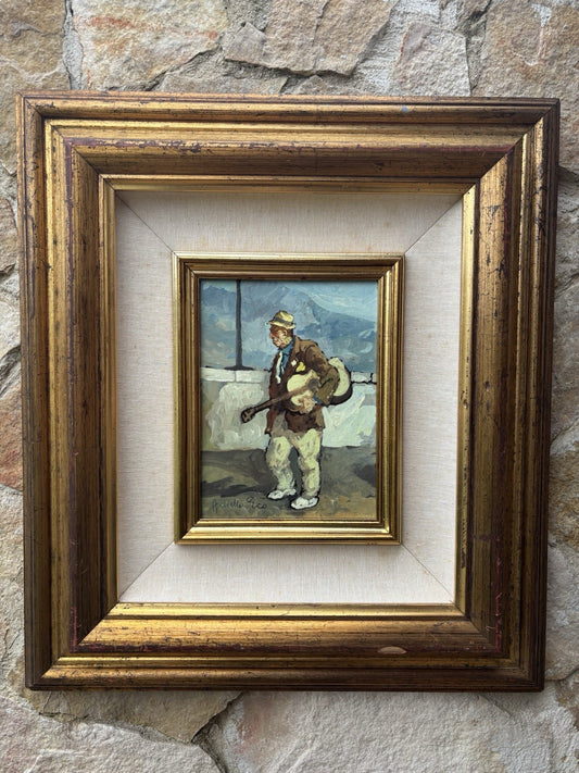 Quadro -Posteggiatore Napoletano- Aniello Eco dipinto a olio