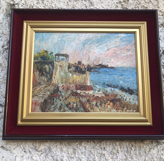 QUADRO VINTAGE DIPINTO A OLIO SU MASONITE