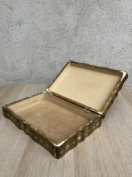 Scatola Portagioie Vintage In Legno Stile Fiorentino