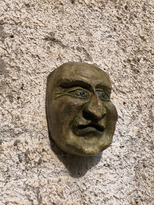 Scultura Maschera decorativa tragedia Vintage