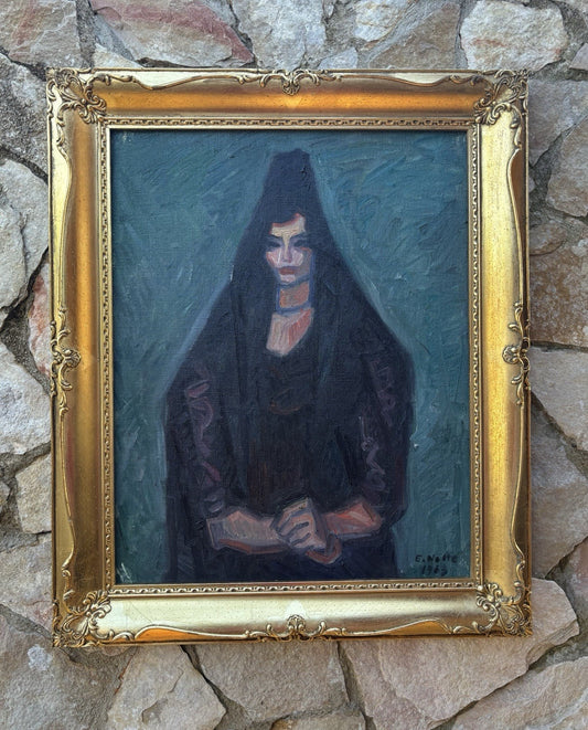 Quadro -Figura Di Donna- Emilio Notte- dipinto a olio su tela