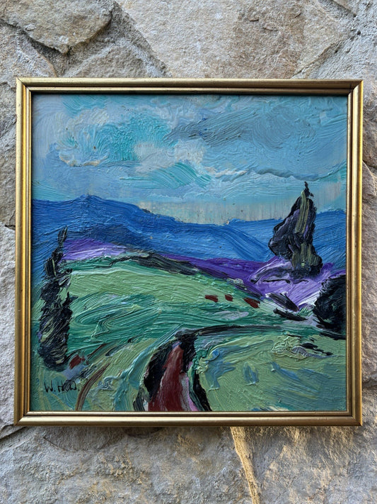Quadro -Paesaggio- Wilken’s Hans Desiderio dipinto a olio su tavola