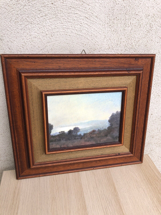 Quadro vintage -Veduta Panoramica- tecnica mista su carta