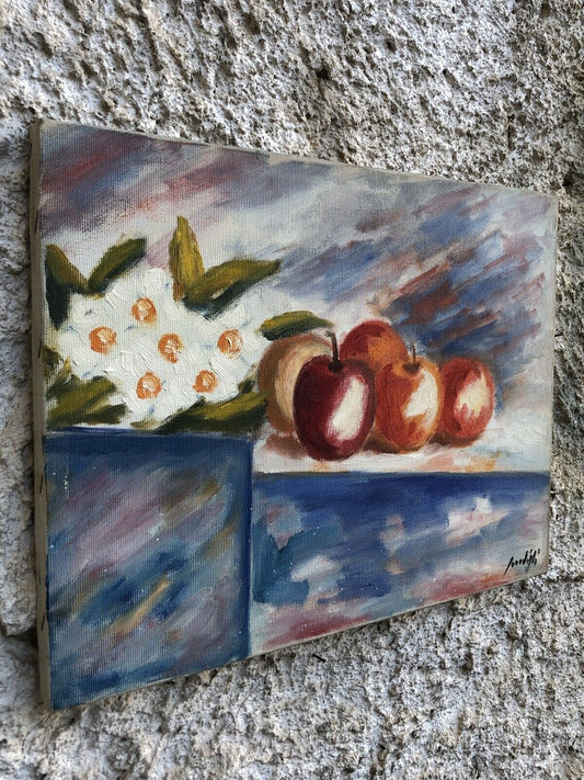 Quadro vintage -Natura Morta- dipinto a olio su tela