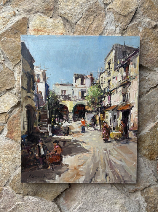 Quadro -Interno Palazzo- Nicola Canzanella dipinto a olio su tela