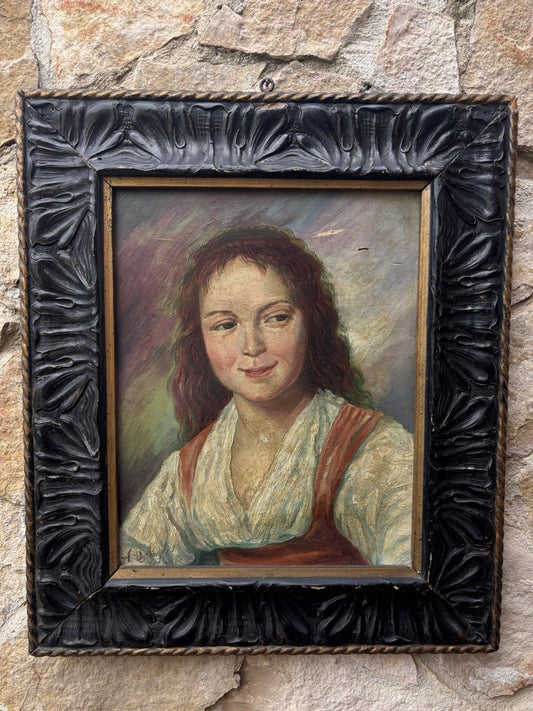 Quadro antico -Figura Di Donna- dipinto a olio