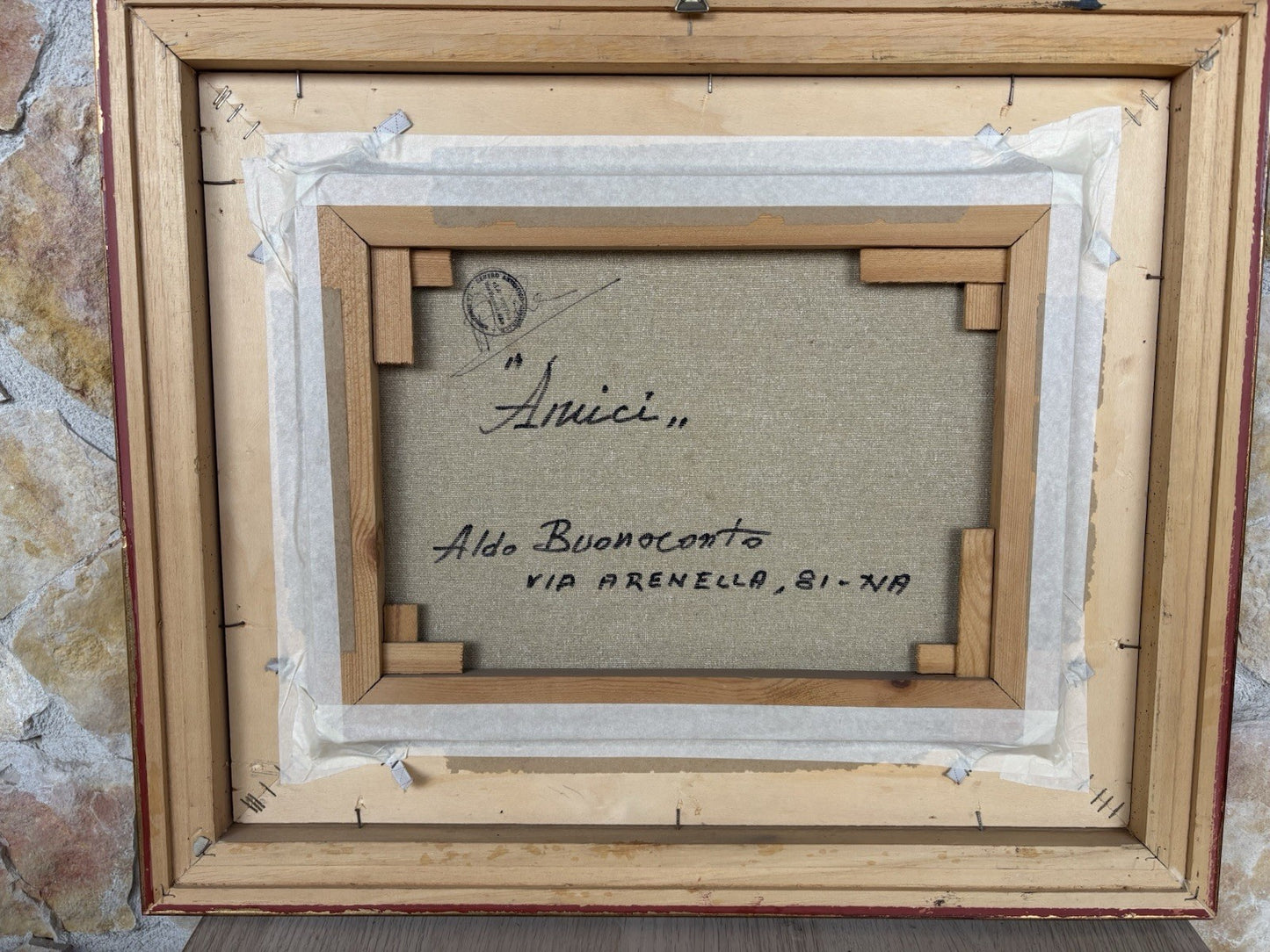 Quadro -Amici- Aldo Buonoconto- dipinto a olio su tela