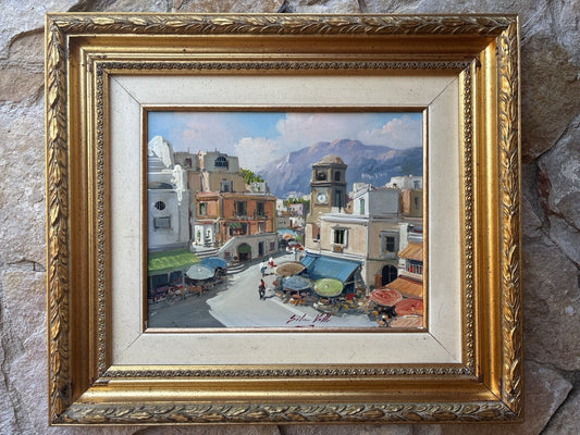 Quadro -Paesaggio Urbano- Silvio Valli- dipinto a olio