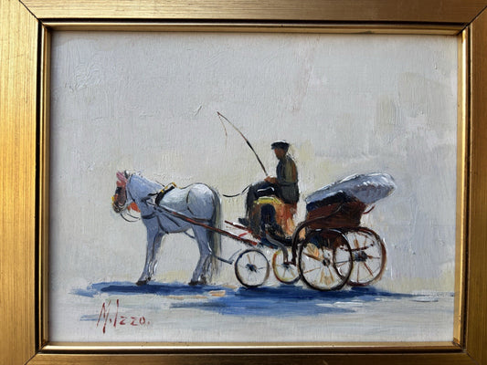 Quadro -La Carrozzella- Maria Izzo dipinto a olio