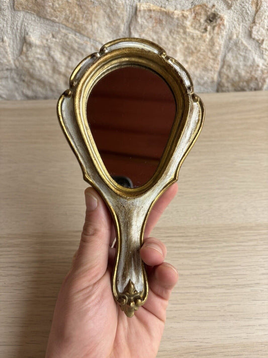 Specchio Da Tavolino Vintage In Legno Fiorentino