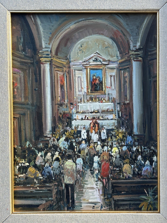 Quadro -Interno Di Chiesa- Eniko Esposito dipinto a olio