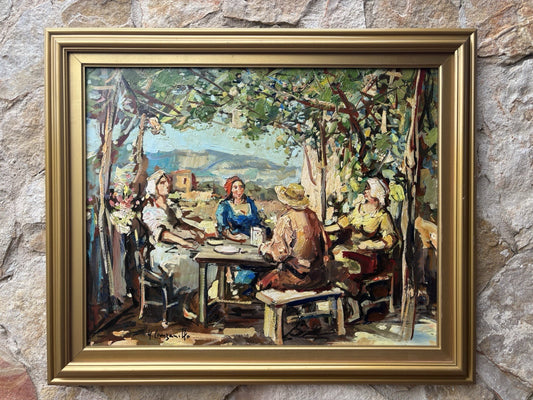 Quadro -Scampagnata- Nicola Canzanella dipinto a olio