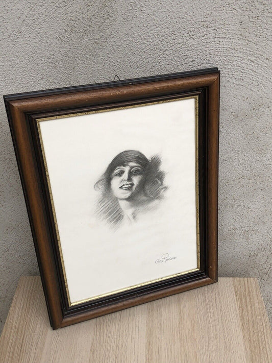 Quadro vintage -Figura Donna- disegno su carta