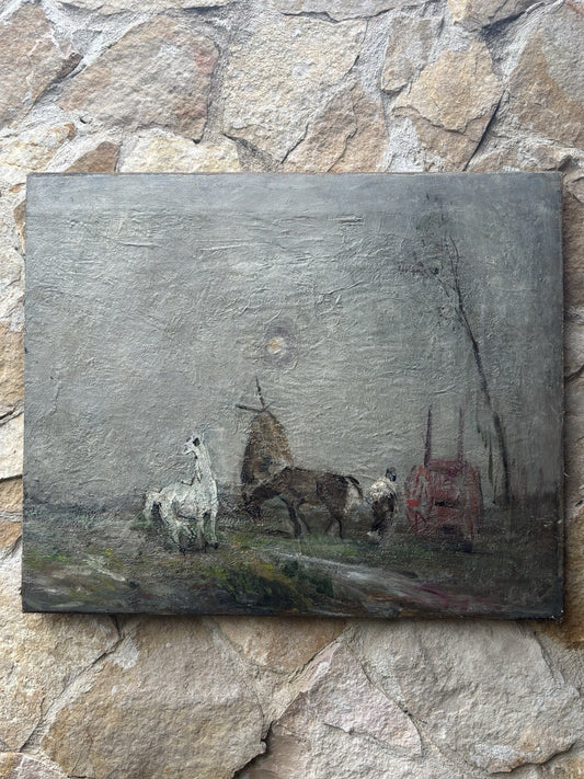 Quadro -Cavallino Bianco- Guido Casciaro dipinto a olio su tela