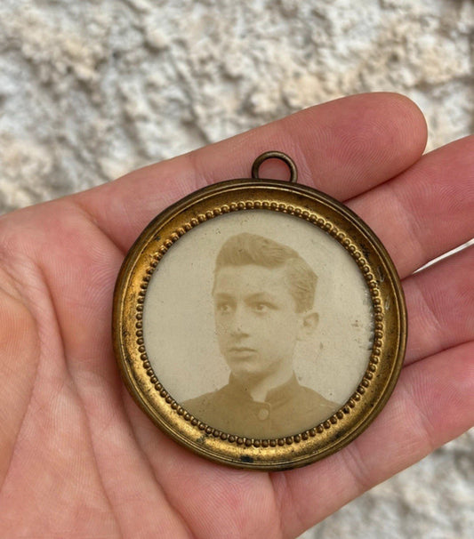 Cornice porta foto vintage in ottone