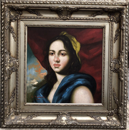 Quadro vintage Giacinto Montella dipinto a olio su tela