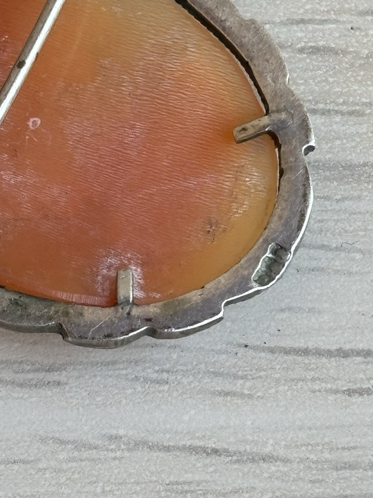 Spilla vintage ciondolo cammeo in argento 800