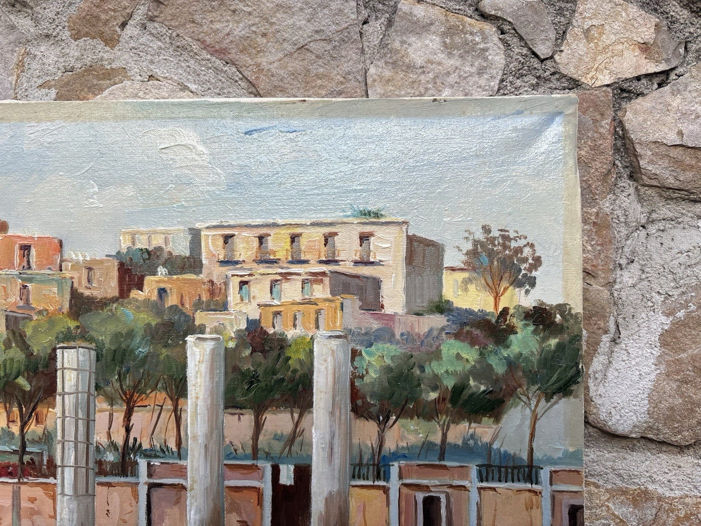 Quadro -Pozzuoli, Tempio Di Serapide- dipinto a olio su tela