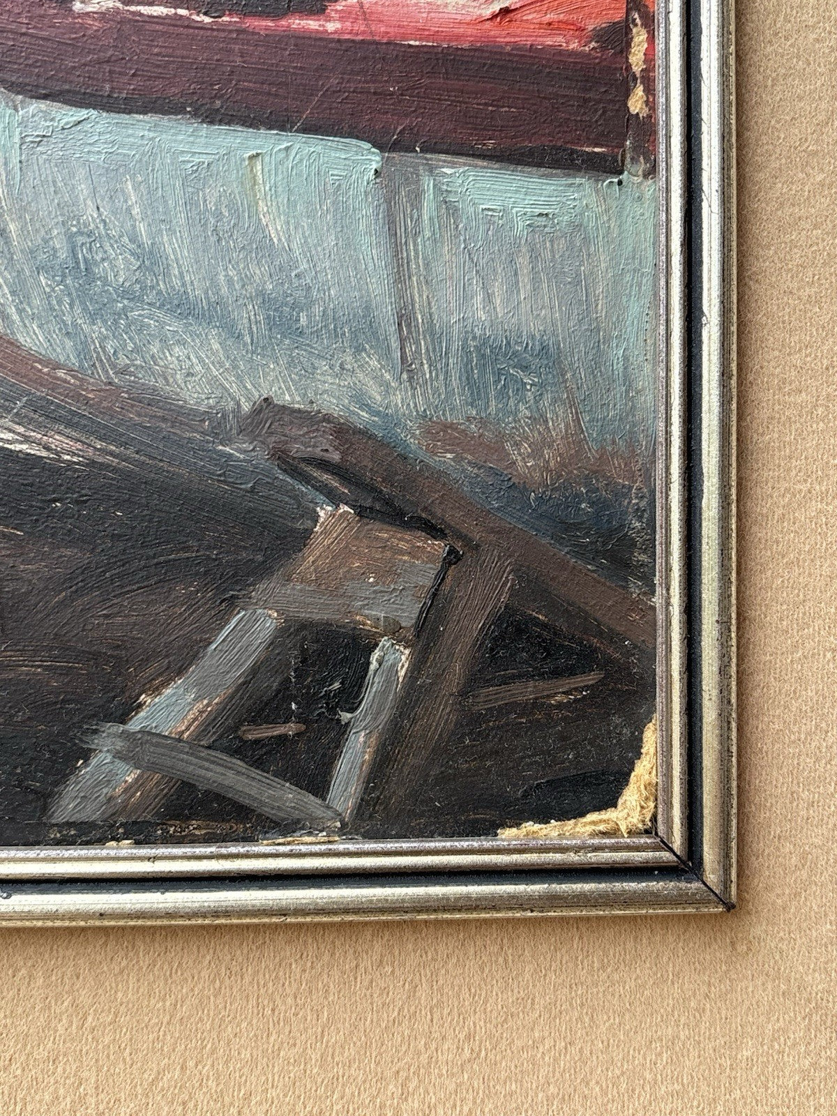 Quadro -Barche A Riposo- Giovanni Parlato- dipinto a olio