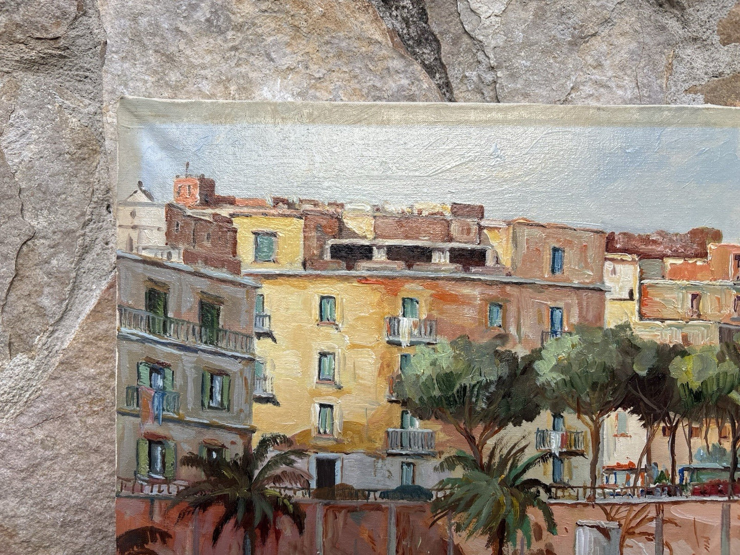 Quadro -Pozzuoli, Tempio Di Serapide- dipinto a olio su tela