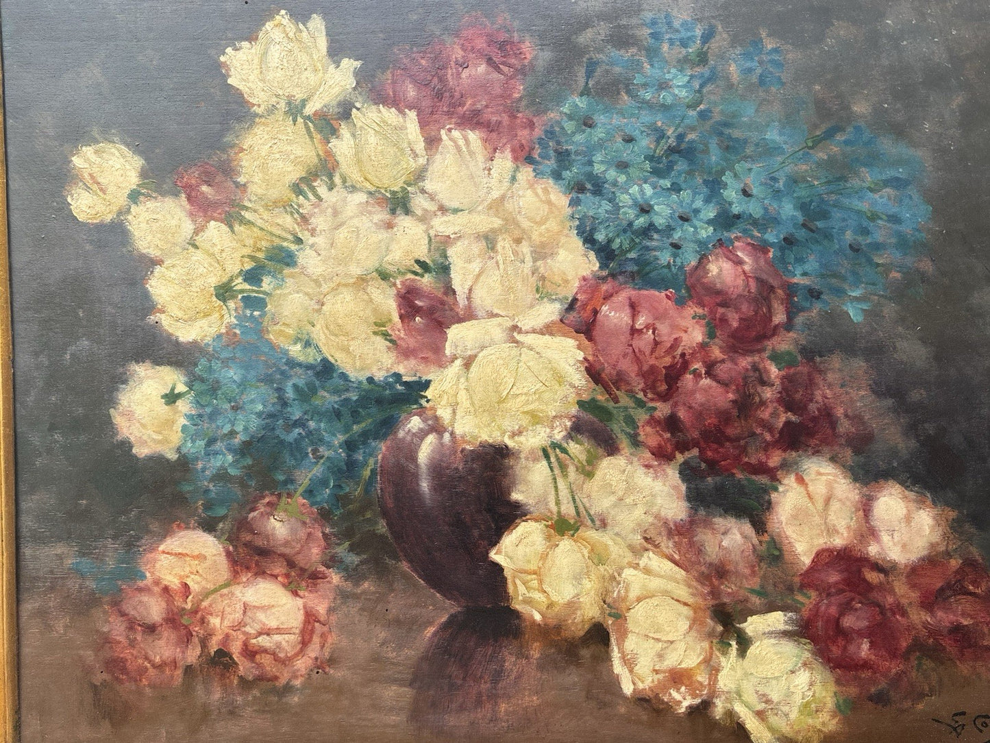 Quadro antico -Vaso Con Fiori- Giuseppe Alberto Cocco- dipinto a olio