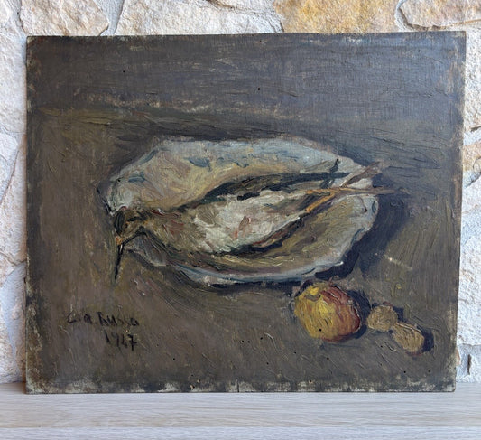 Quadro antico -Natura Morta- dipinto a olio su tavola