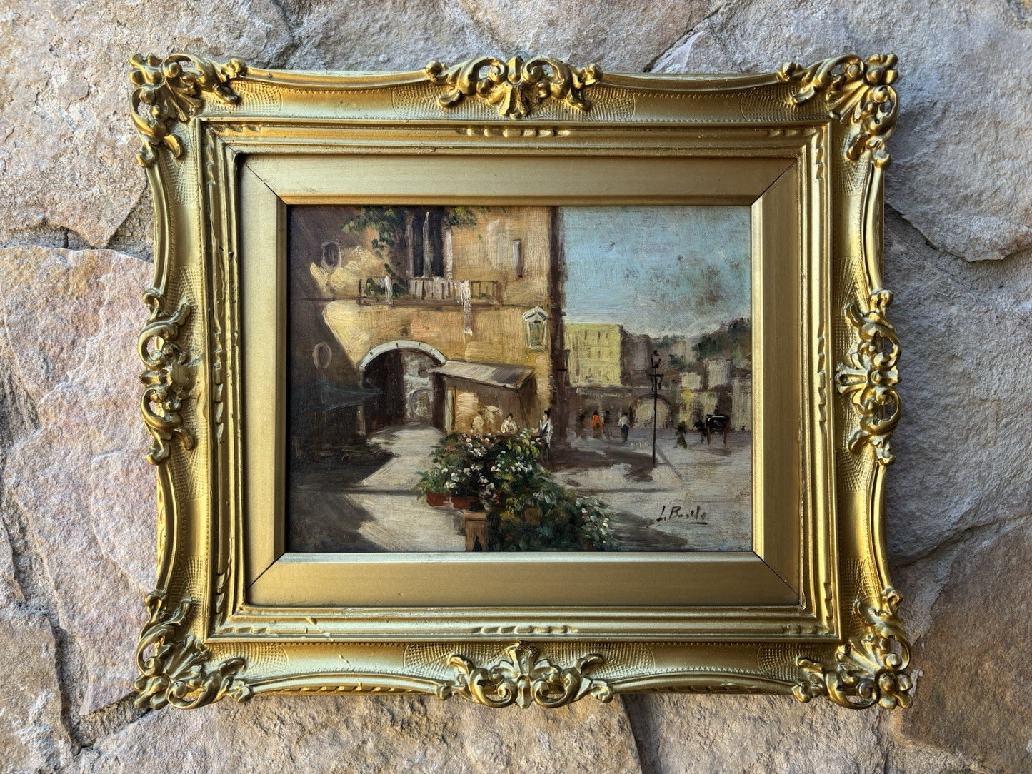 Quadro -Paesaggio Urbano- dipinto a olio