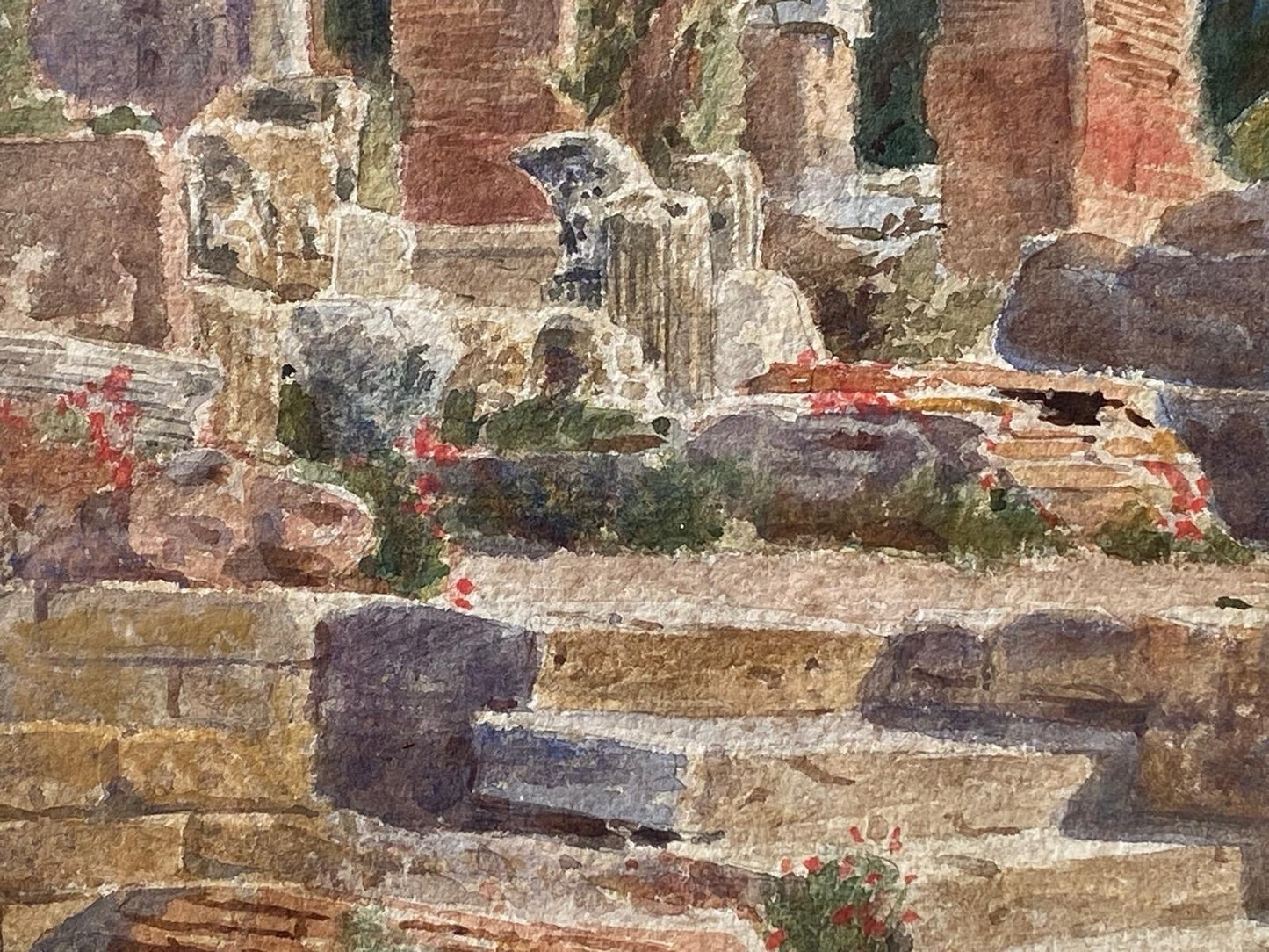 Quadro -Antiche Rovine- acquerello su cartoncino