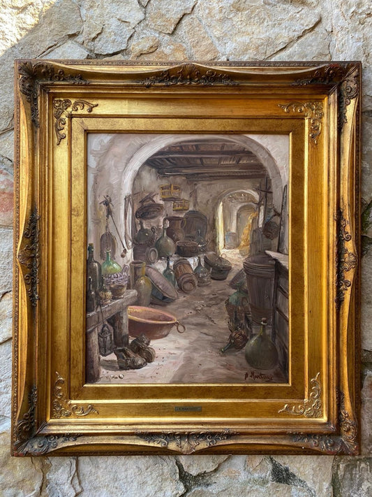 Quadro -Interno Di Cantina- Antonio Martucci- dipinto a olio