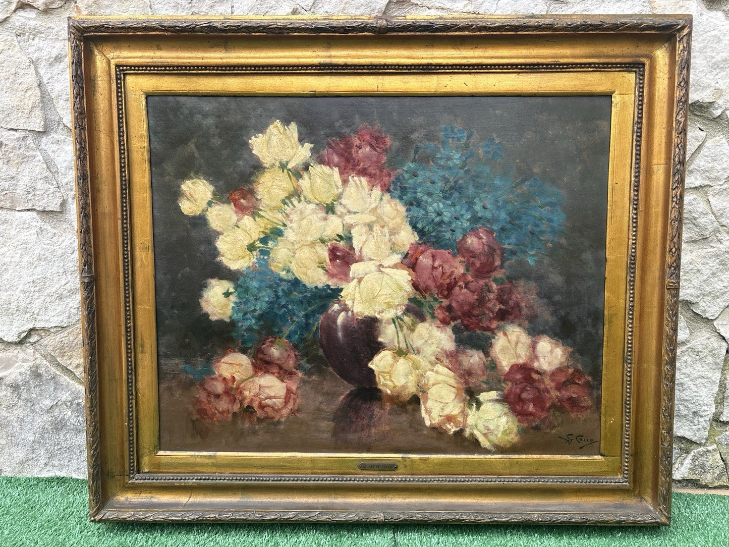 Quadro antico -Vaso Con Fiori- Giuseppe Alberto Cocco- dipinto a olio