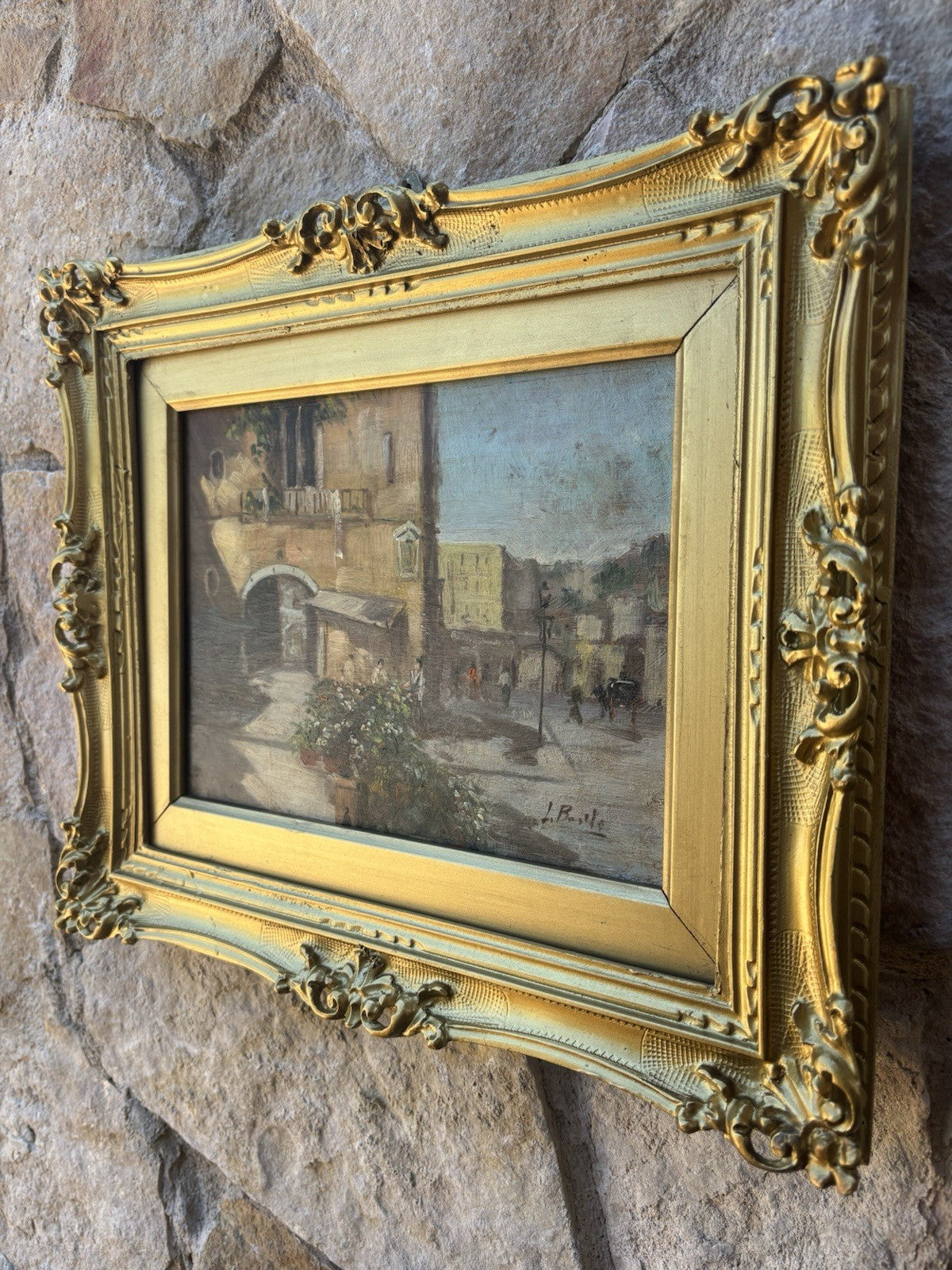 Quadro -Paesaggio Urbano- dipinto a olio