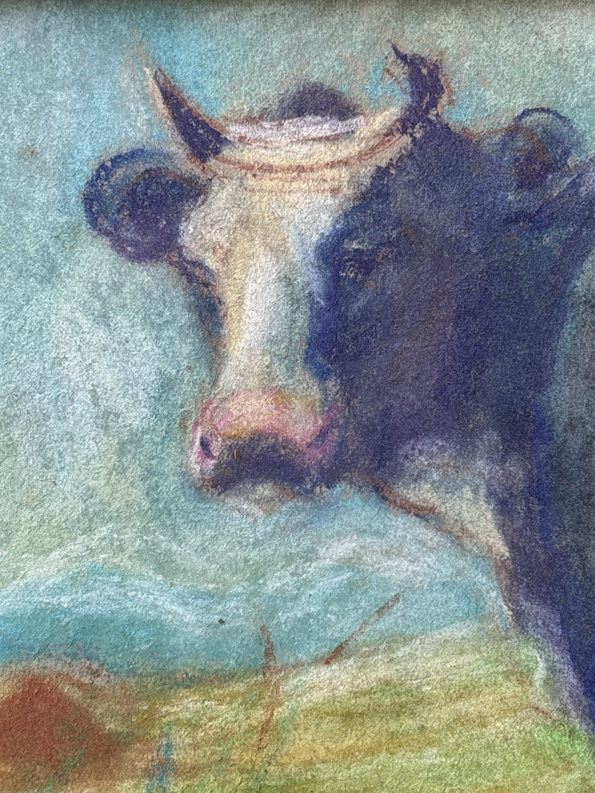 Quadro -Bovino- realizzato a pastello su carta