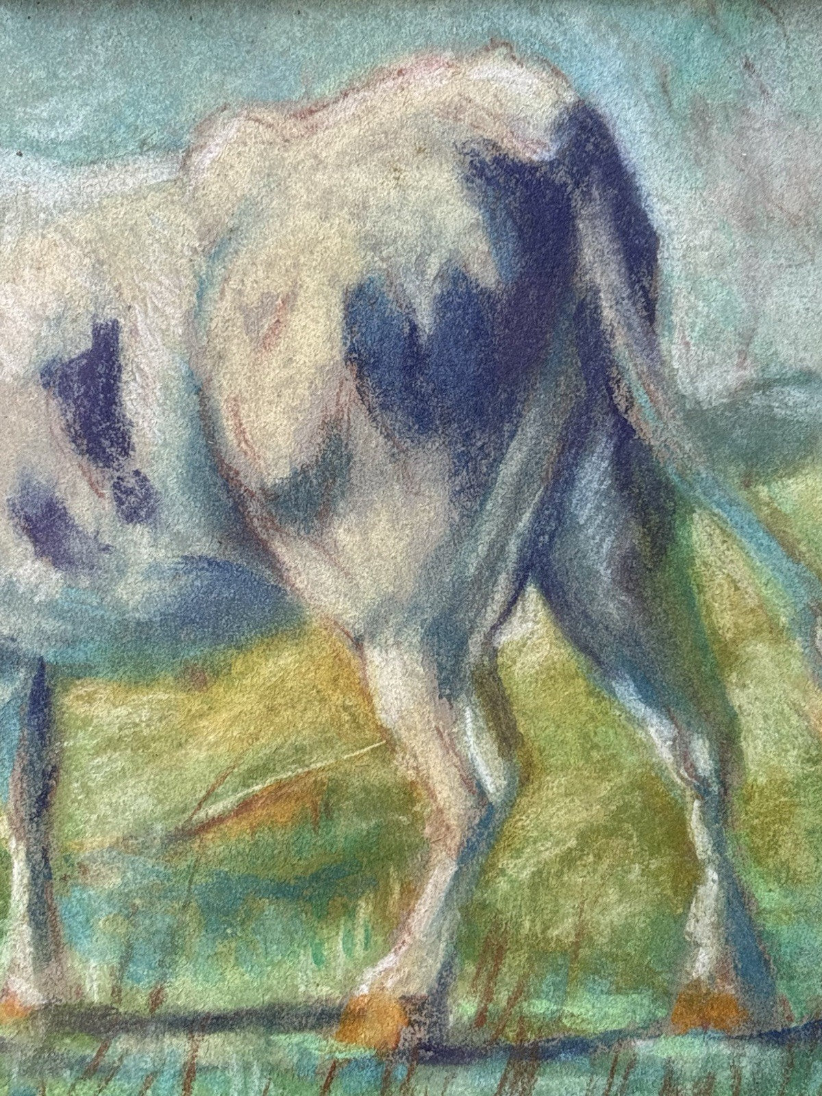 Quadro -Bovino- realizzato a pastello su carta