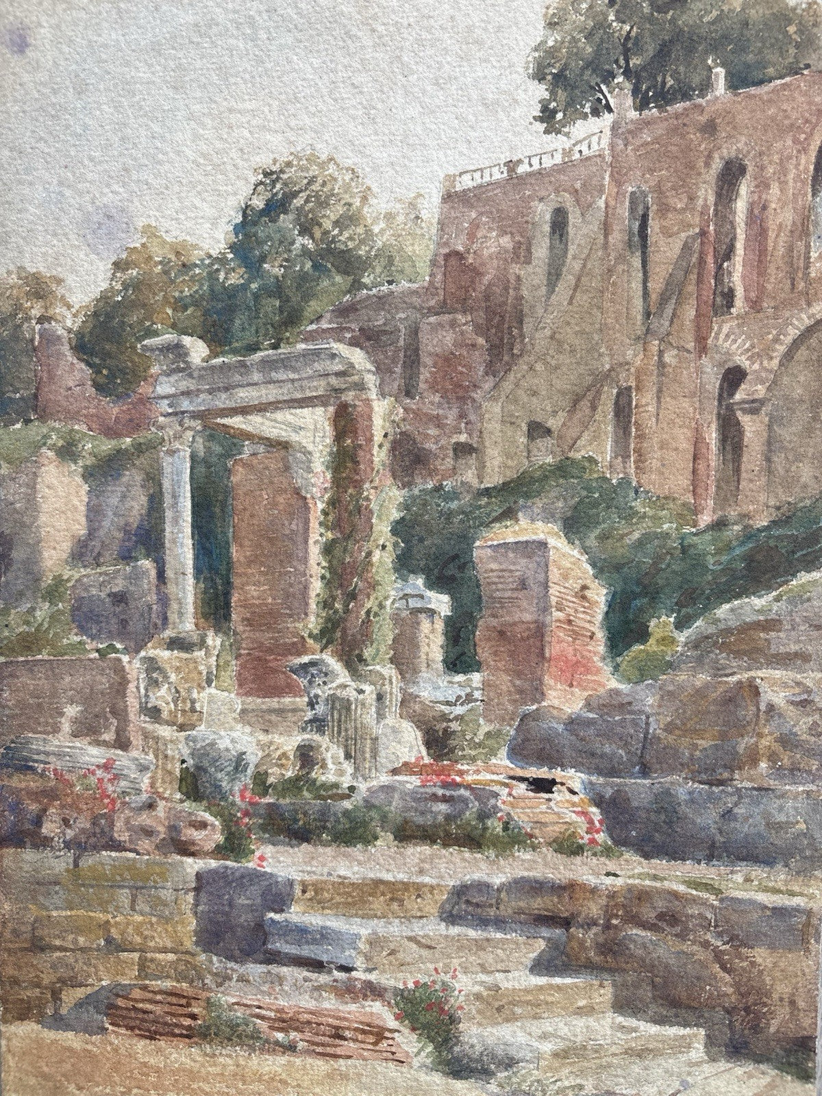 Quadro -Antiche Rovine- acquerello su cartoncino
