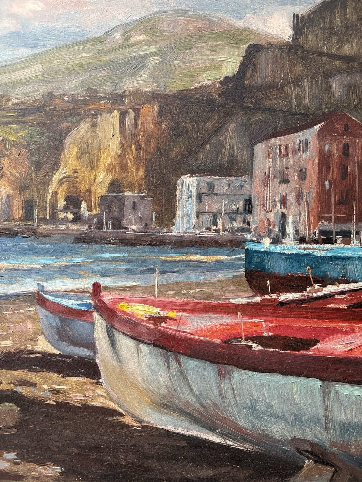 Quadro -Barche A Riposo- Giovanni Parlato- dipinto a olio